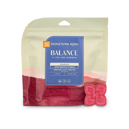 Hometown Hero Balance D9 + CBD 1:1 Gummies, 200mg
